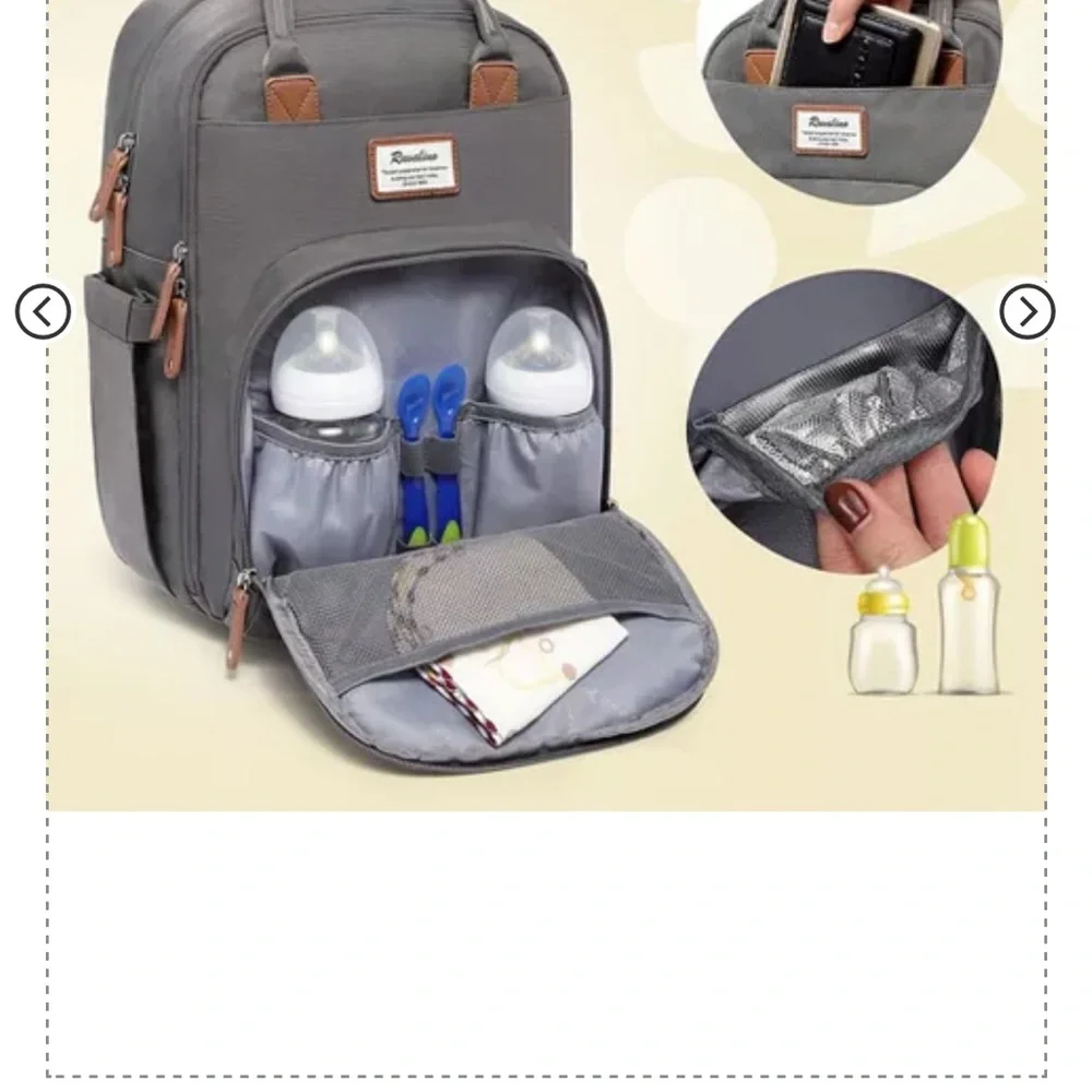 RUVALINO Large Diaper Bag Backpack, Multifunction Baby Changing Bags EUC